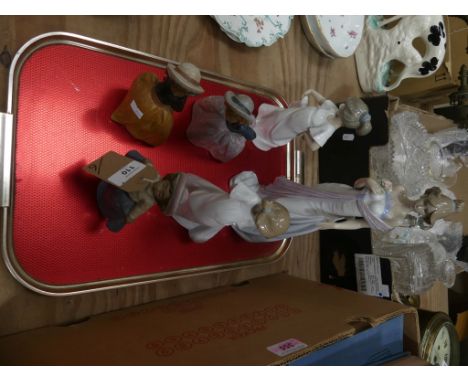 A Ladro Figure of a Young Woman holding a Posy and 5 Assorted Nao Figures (6 items) 