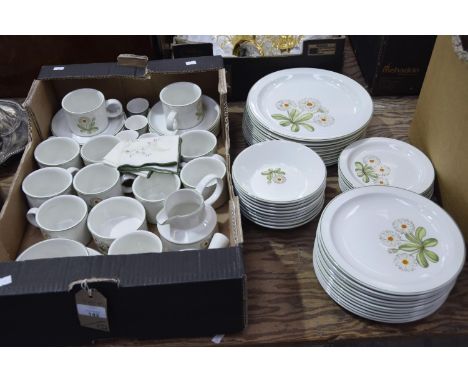 A Collection of Midwinter Fleur Dinner &amp; Teawares Comprising Dinner &amp; Side Plates Dessert Bowls Cups &amp; Saucers 