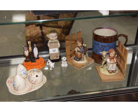 A collection of decorative ceramics To include a Royal Doulton Daily Mirror novelty ashtray, Pipsqueak and Wilfred, an H J Wo