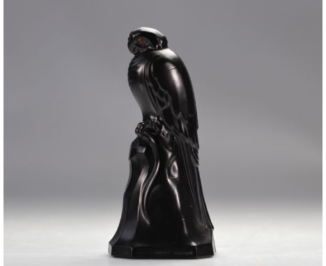 Val Saint Lambert RARE sculpture "Black budgie with red eyes" - Weight: 685 g - Shipping available - Region: Belgique - Sizes