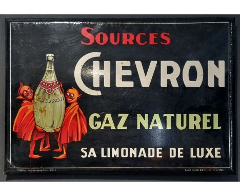 Glossoid Chevron Sources "Natural Gas" 1932 - Weight: 850 g - Shipping available - Region: Belgique - Sizes: L 510mm x l 345m