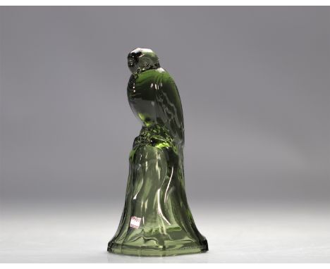 Val Saint Lambert Sculpture "Parakeet" Luxval - Weight: 620 g - Shipping available - Region: Belgique - Sizes: H 190 MM L 90 