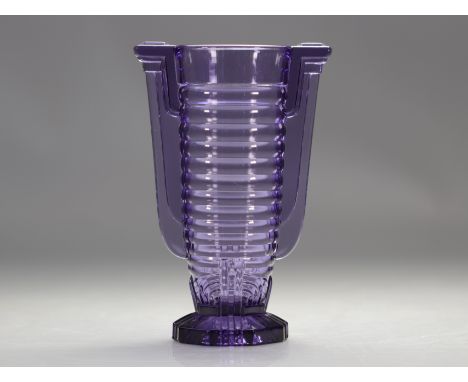 Val Saint Lambert Art Deco vase "Marcelle" Luxval - Weight: 770 g - Shipping available - Region: Belgique - Sizes: H 200 MM L