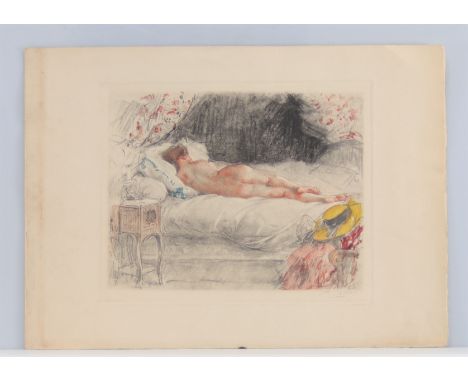 Antoine CALBET (1860-1944) engraving "The sleeping beauty" - Weight: 40 g - Shipping available - Region: france - Sizes: H 25