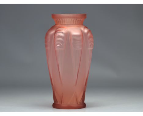 LEUNE France large Art Deco vase geometric shapes - Weight: 1.90 kg - Shipping available - Region: france - Sizes: H 310 MM D