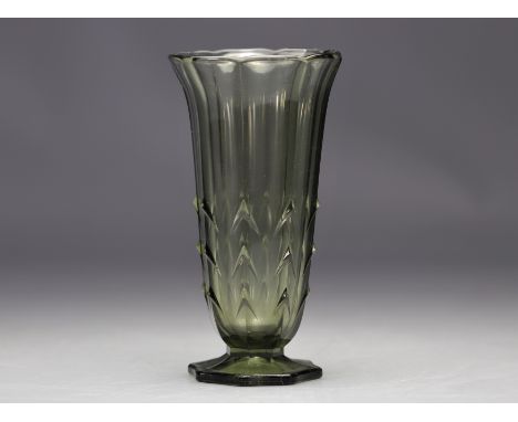 Val Saint Lambert Art Deco vase "Mirandole" Luxval - Weight: 650 g - Shipping available - Region: Belgique - Sizes: H 200 MM 
