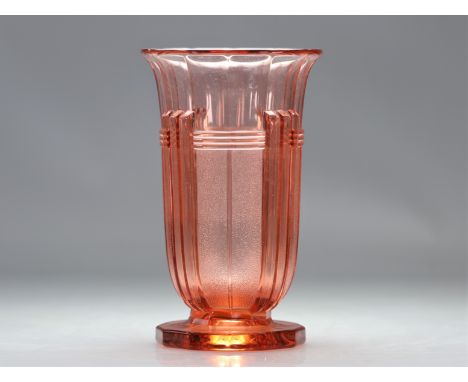 Val Saint Lambert Art Deco vase "John" Luxval - Weight: 2.12 kg - Shipping available - Region: Belgique - Sizes: H 2155 MM D 