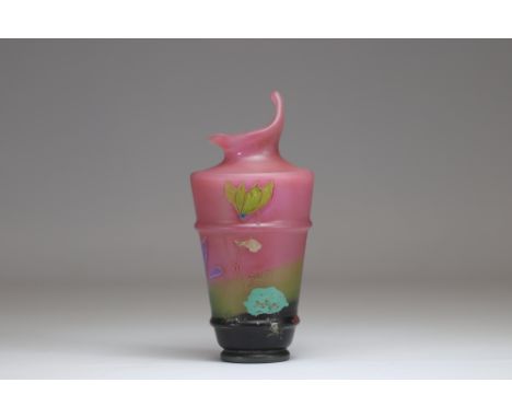 Emile Galle multilayered vase - Weight: 1.28 kg - Shipping available - Region: France - Sizes: H 230 MM D 110 MM - At first g