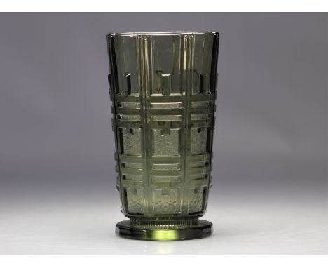 Val Saint Lambert Art Deco vase "Vase nÂ°92" Luxval - Weight: 1.75 kg - Shipping available - Region: Belgique - Sizes: H 230 