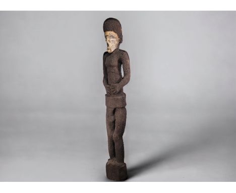 Large Guardian Figure, Carved Tree Fern, Vanuatu Archipelago. Ex pass: private Parisian - Weight: 20.00 kg - Shipping unavail