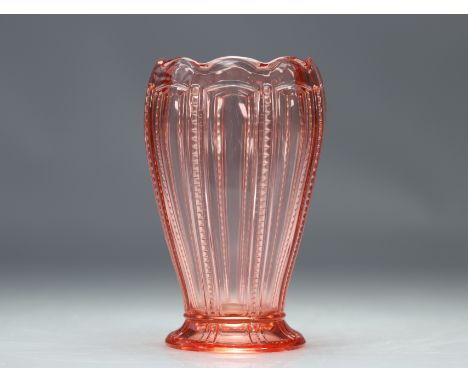 Val Saint Lambert Art Deco vase "Vincent" Luxval - Weight: 940 g - Shipping available - Region: Belgique - Sizes: H 200 MM D 