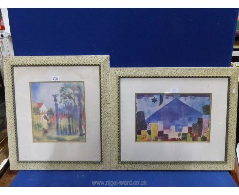 A pair of framed August Macke prints to include 'Garden Gate', etc.