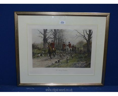 A colour Print entitled 'The Pink of condition' George Wright (label verso) being a hand coloured impression from original en