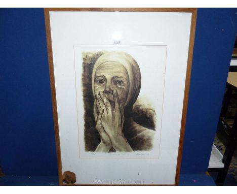 A framed and mounted Limited Edition Print  no. 17/55 'L.II Study For Eden', signed Alain Stores 1992, 20 1/2" x 28 3/4".