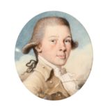 Attributed to Philip Jean (1755-1802), a miniature portrait of a young gentleman, watercolour and