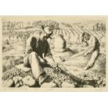 Hubert Andrew Freeth (1912-1986), 'The Stonebreakers', etching, signed with initials, inscribed in