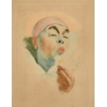 Armand Henrion (1875-1958), a pair of scenes of Pierrot, one smoking a cigarette and the other