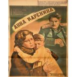 A Soviet Union cinema poster for Anna Karenina, colour lithograph, printed in 1953, 38.5" x 27.