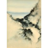 Girand (20th Century) French, 'La Cote Vermeille', a coastal view, watercolour, signed, 23.75" x 17"