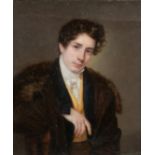 19th Century, probably Austrian School, a miniature portrait of a young gentleman, watercolour and