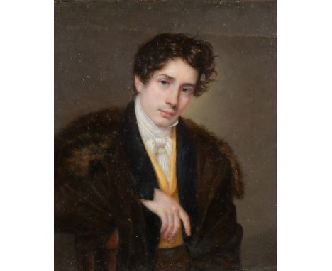 19th Century, probably Austrian School, a miniature portrait of a young gentleman, watercolour and bodycolour on ivory, 3.75"