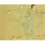 After Degas, ballet dancers at the barre, collotype heightened in white, 17.5" x 23.5" (45 x 59.5cm)