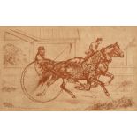Walter W. Winnans 1852-1920, American, Trotting, Engraving, signed and dated 1883 in the plate,