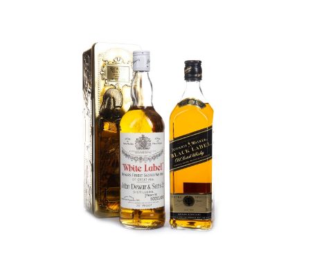 JOHNNIE WALKER BLACK LABEL AGED 12 YEARS Blended Scotch Whisky 75cl, 43% volume. DEWAR'S WHITE LABEL Blended Scotch Whisky No