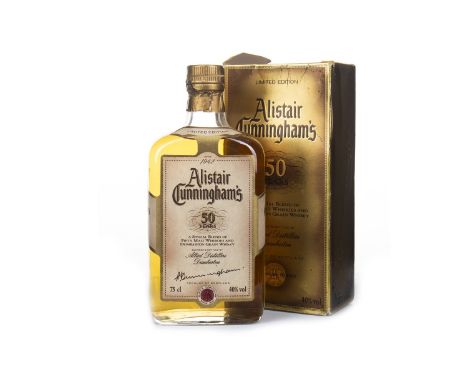 ALISTAIR CUNNINGHAM'S 50 YEARS Blended Scotch Whisky A blend of 50 malt whiskies and Dumbarton grain whisky to commemorate Al