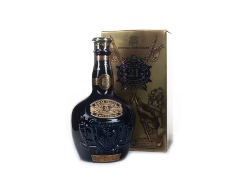 ROYAL SALUTE 21 YEARS OLD - SAPPHIRE FLAGON Blended Scotch Whisky 70cl, 40% volume, in cloth bag and carton.