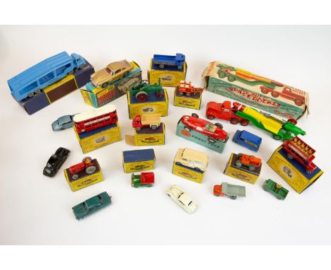 7 Matchbox series Moko models, No.4 tractor, No.29 Bedford milk float, No. 7 Horse drawn milk float, No.2 Muir hill dumper, N