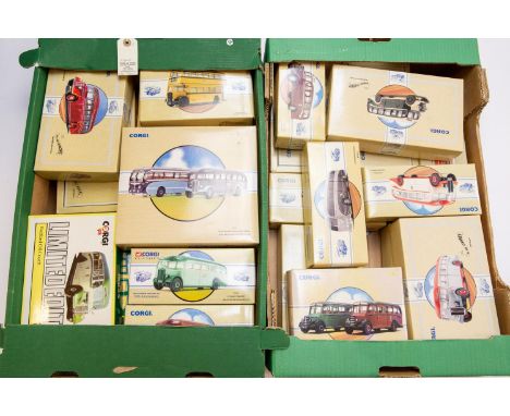 23 Corgi classics busses. Lot includes Guy Arab  (Bournemouth), Burlington Seagull/ AEC Regal (York brothers Northampton), 2 