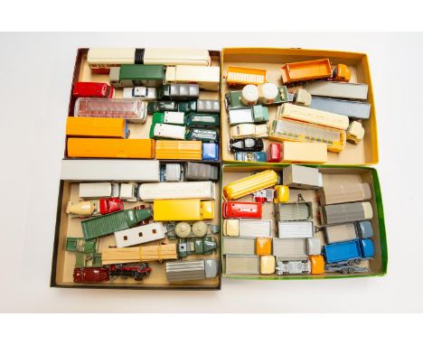 60 Wiking HO plastic vehicles. Includes, trucks, busses, cars, trailers, caravan, ESSO tanker, Shell tanker, military, etc. a