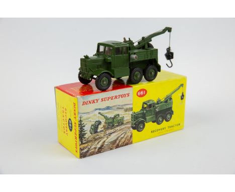 Dinky Supertoys Recovery Tractor (661). A scarce late example in olive green, with window glazing and olive green plastic whe