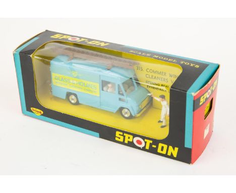 Spot-On Commer Window Cleaners Van (315). A panel van in light blue livery with 'Glass &amp; Holmes Window Cleaning Company' 