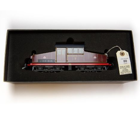 An ACE Trains O Gauge Westinghouse Metropolitan Bo-Bo electric locomotive. In lined maroon livery, locomotive No.7 with 'NEAS