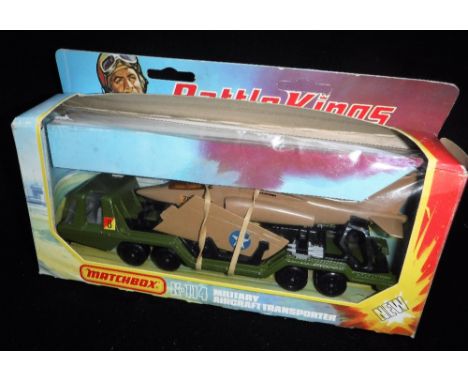 MATCHBOX; A MILITARY AIRCRAFT TRANSPORTER K-114 'Battle Kings' (boxed)  Note: Box squashed 