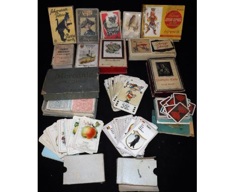 A COLLECTION OF VINTAGE PLAYING CARDS, including 'Schnipp-Schnapp'