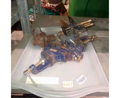 Four Clamp-on bench vices. Not available for in-house P&amp;P 