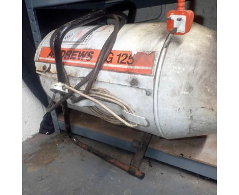 Large Andrews G125 portable gas heater for spares and repairs. All electrical items in this lot have been PAT tested for safe