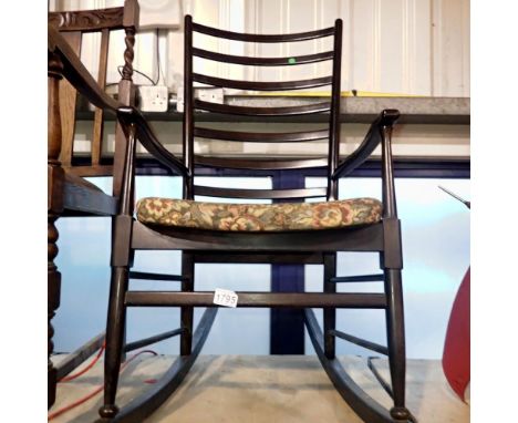 Ladder back, upholstered rocking chair. Not available for in-house P&amp;P