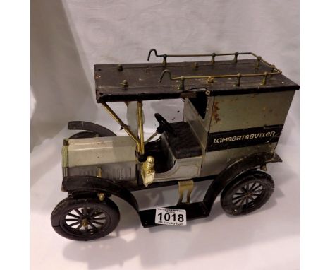Tin Lambert &amp; Butler vintage motor car. Not available for in-house P&amp;P 