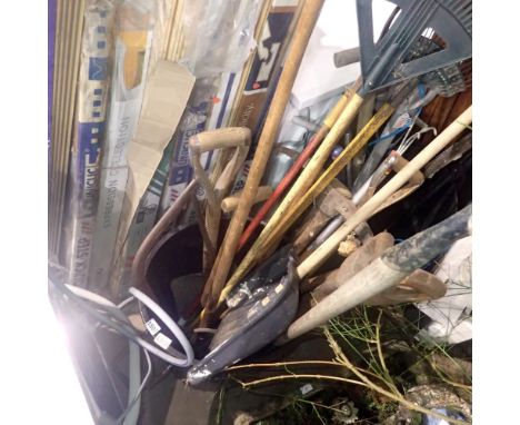 Bin of mixed garden tools, bin not included. Not available for in-house P&amp;P