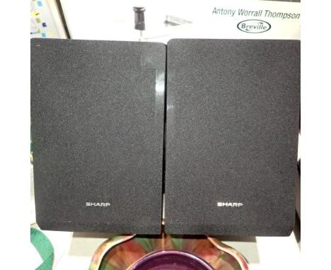 Pair of Sharp 7w 8ohm shelf speakers. Not available for in-house P&amp;P 