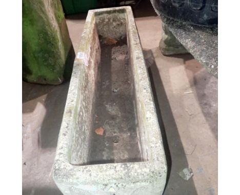 Reconstituted stone floral trough, L: 120 cm. Not available for in-house P&amp;P