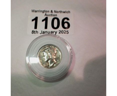 1936 American silver Mercury dime. UK P&amp;P Group 0 (£6+VAT for the first lot and £1+VAT for subsequent lots)&nbsp; 