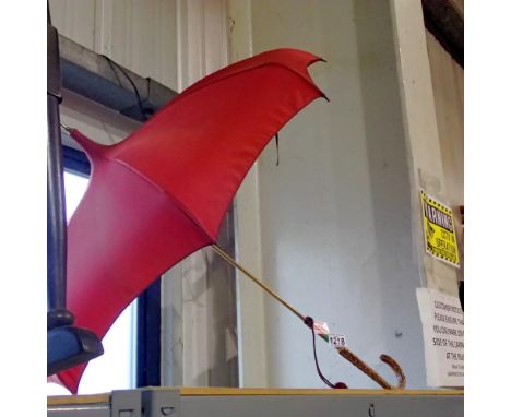 Vintage umbrella with carved handle. Not available for in-house P&amp;P 