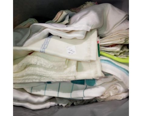 Collection of vintage damask and embroidery table linen. Not available for in-house P&amp;P 