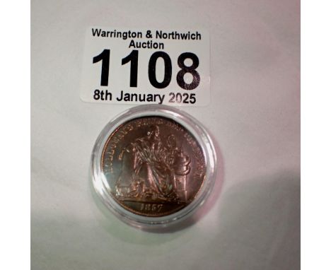 1857 - Professor Holloway pill and ointment token.UK P&amp;P Group 0 (£6+VAT for the first lot and £1+VAT for subsequent lots