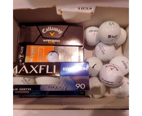 Four boxes of three golf balls including Callaway and Maxfli. UK P&amp;P Group 2 (£20+VAT for the first lot and £4+VAT for su